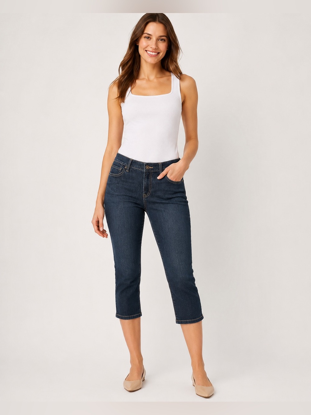 LOFT Ann Taylor Slim Cropped Jeans Women’s Size 12 Dark Wash Denim Capri